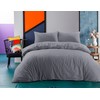 GMTEXTILES 100% polyCotton Bedding Duvet Cover Sets. (Single, Grey)
