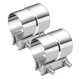 Exhaust Clamp, Stainless Steel Muffler Band Clamp, Lap Joint Band Clamp Stainless Steel for Pipes, Mufflers, Catalytic Converters (2, 2.5inch)