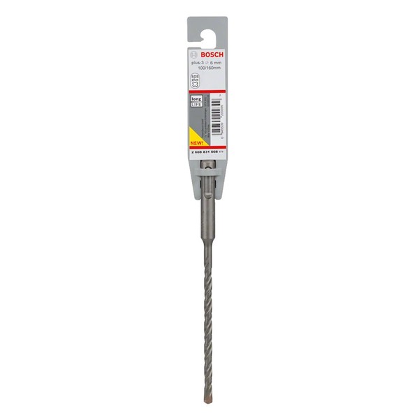 Bosch 2608831008 "SDS Plus-3" Hammer Drill Bit, 0 V, Grey, 6 x 100 x 160 mm