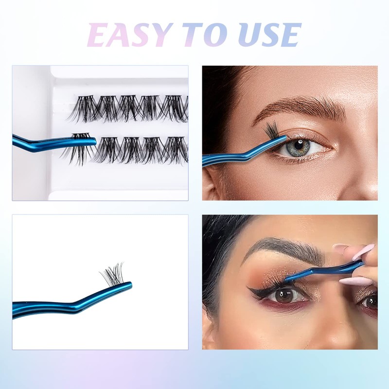 LANKIZ 2 Pcs DIY Eyelash Applicator Tools Kit Cluster LashApplicator