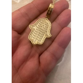 Hip Hop Real 925 Sterling Silver Hip Hop Hamsa Hand Star Of David Pendant Iced Diamond