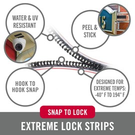 VELCRO Brand Extreme Lock Mounting Strips with Adhesive. Water and UV Resistant, Holds 15 lbs. 4 sets 3 x 1 Inch, Black. Powerful Attachment for Signage, Electronic Devices Indoors or Outdoors