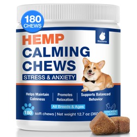 Calming Chews for Dogs - Advanced Dog Calming Chews - Anxiety Relief Treats Help with Composure, Separation, Barking, Thunderstorms, Stress Relief - Pet Supplement 180 Counts (Chicken Flavor)