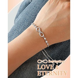 CZ Infinity Love Heart Bracelets for Mom/Daughter/Siste/Grandma, Birthday Christmas Valentines's Day Mothe Day Gifts - Style: Daughter