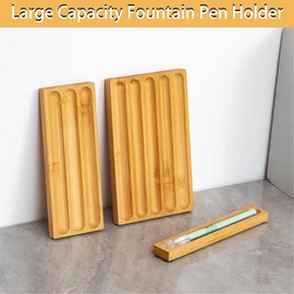 LITAITAI Pen holder Organizer of Office desks,Walnut Desk Pen Stand,Wave Pen TrayOffice Accessory,Teacher Gifts,Suitable for School,Home,Office Desktop Art Accessories (Log-3 Grid)