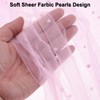 PATIKIL 10Ft Pearl Table Runner, Sheer Tulle Fabric Lace Tablecloth