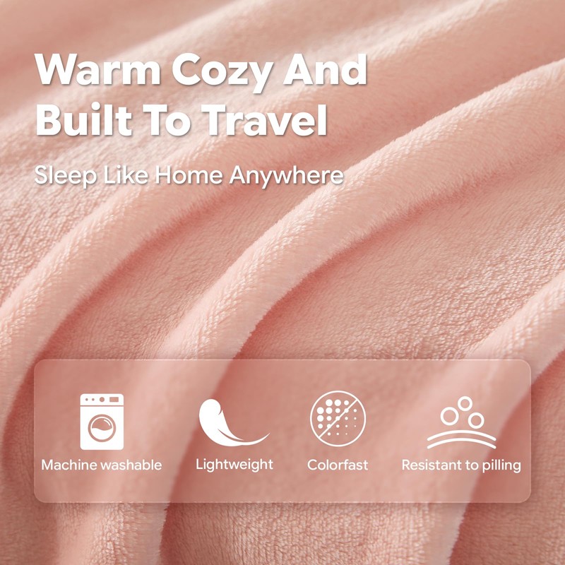 Travel Blanket, Soft 2-in-1 Airplane Blanket, 65x40 Inches, Travel Blanket