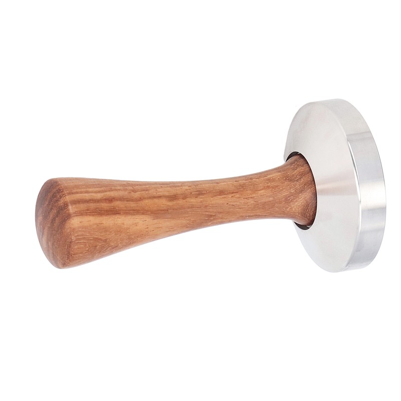 Coffee Tamper Stainless Steel Base Wooden Handle Heavy Duty Coffee