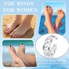 YVOETN Silver Toe Rings for Women Non Tarnish Adjustable Open