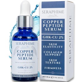 Suero de péptidos de cobre para rostro, suero de péptidos de cobre GHK Cu con niacinamida, ácido hialurónico y glicerina, suero de cobre, complejo de péptidos, sin parabenos, 30 ml/1 onza líquida