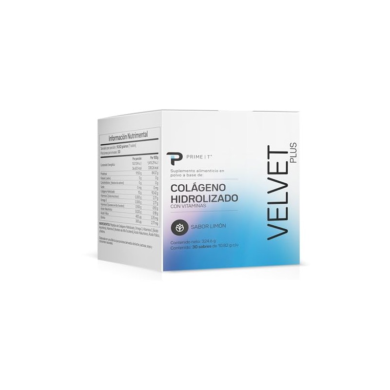 Primetech Nutrition Colágeno Hidrolizado Velvet Sobres Individuales Verisol Vitaminas Antioxidantes