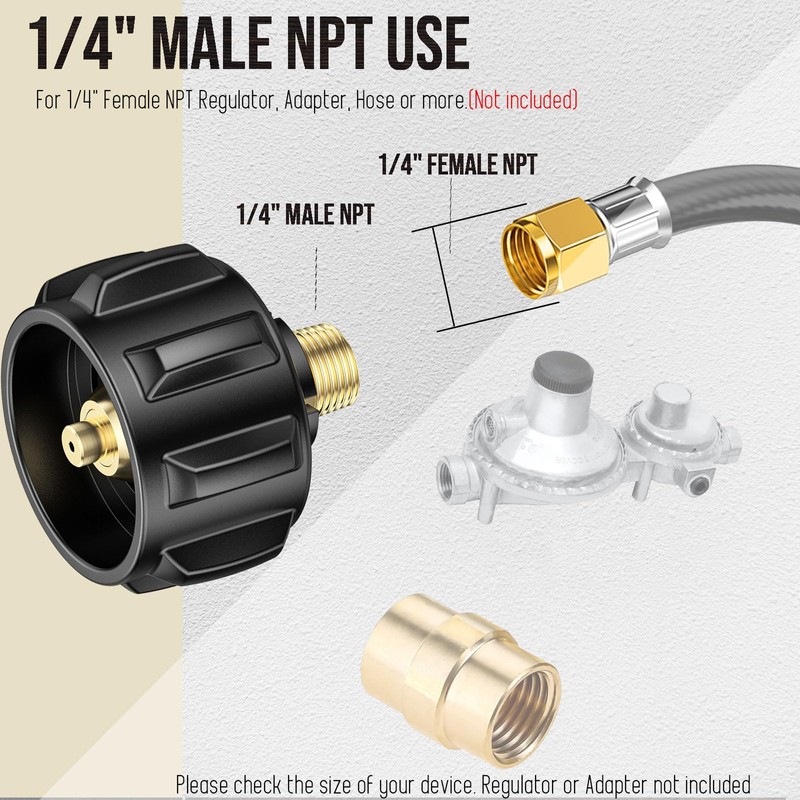 2PCS QCC1 Propane Tank Adapter Gas Fitting to 1/4 Inch