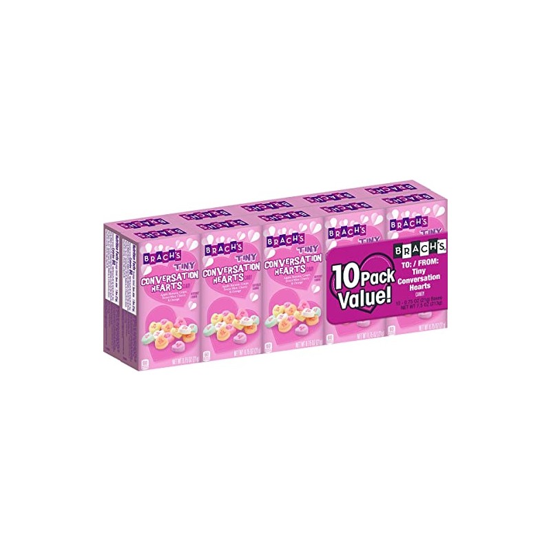 Brach's Valentine's Day Tiny Conversation Hearts Classroom Exchange Boxes 1oz