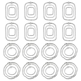 48 Pcs Open Bezels for Resin, Alloy Open Back Bezel Pendants