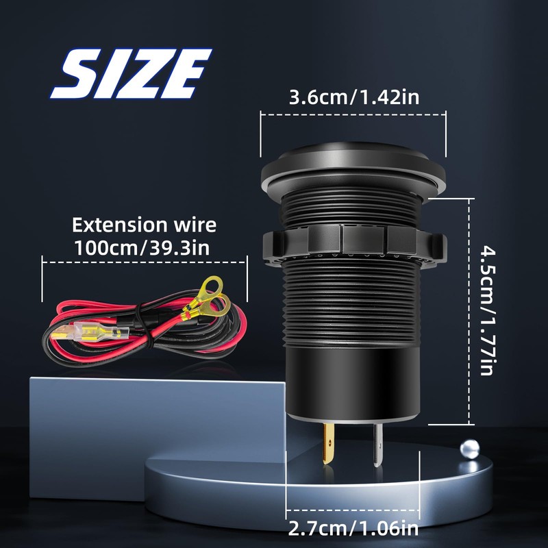 12V USB Outlet Wire USB Charger, 3 Port 12V/24V Charger