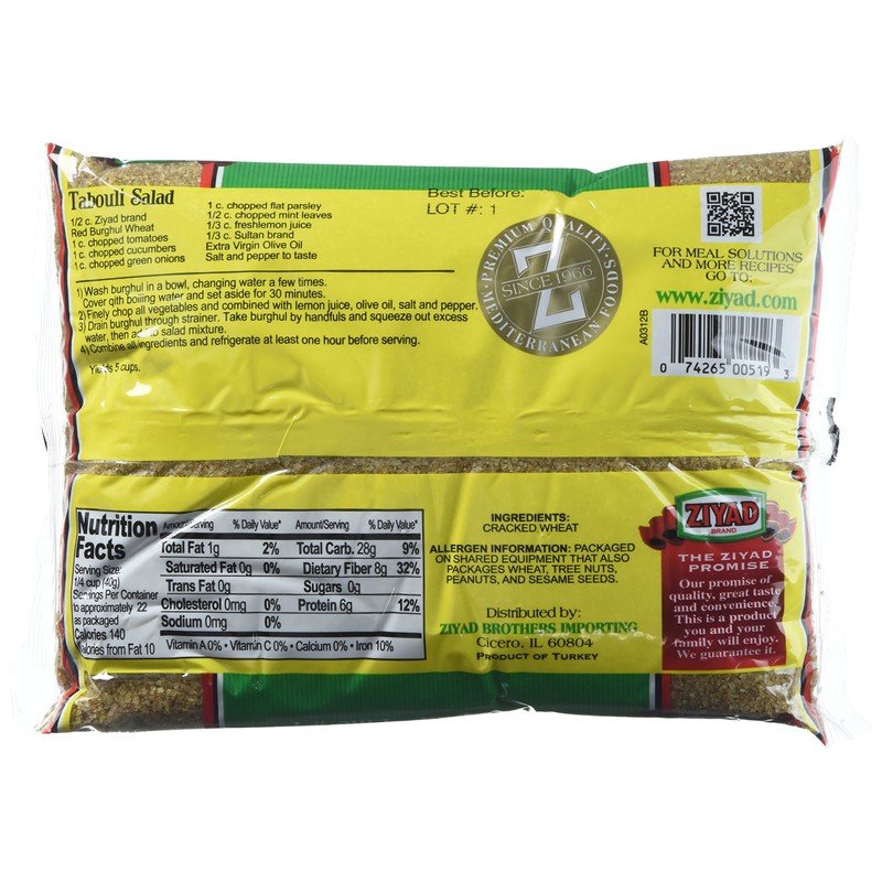 Ziyad Red Wheat Bulgur – Fiber-Rich Whole Grain, Nutty Flavor