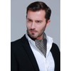 HISDERN Tie Scarf Black and White Men's Wedding Ascot Tie