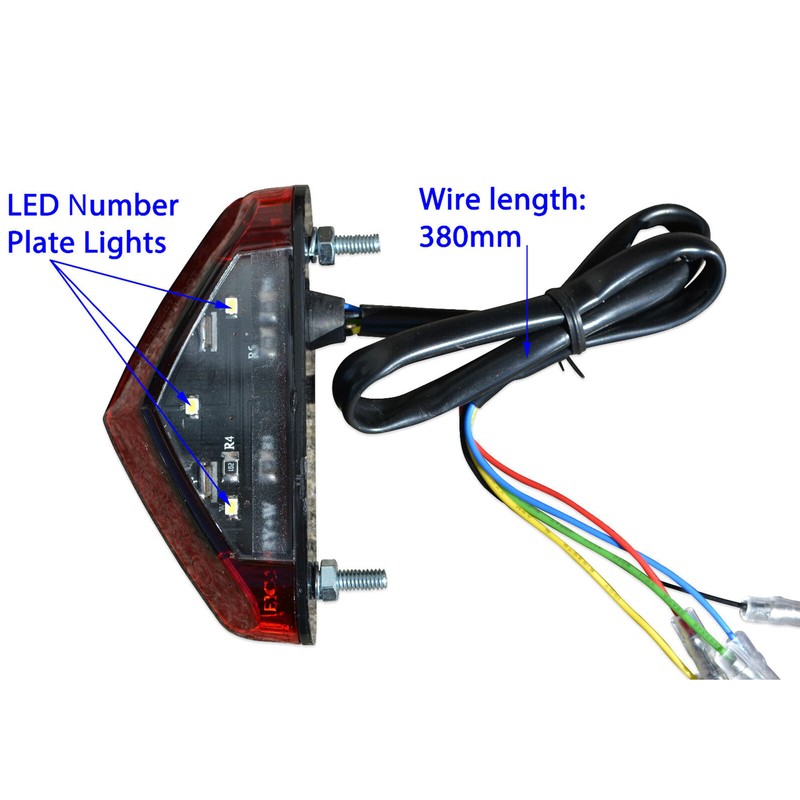 Stop Rear Light with Indicator for Project Motorcycle - Red