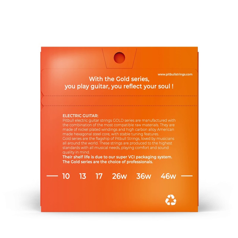 Pitbull Electric Guitar Strings Gold Series