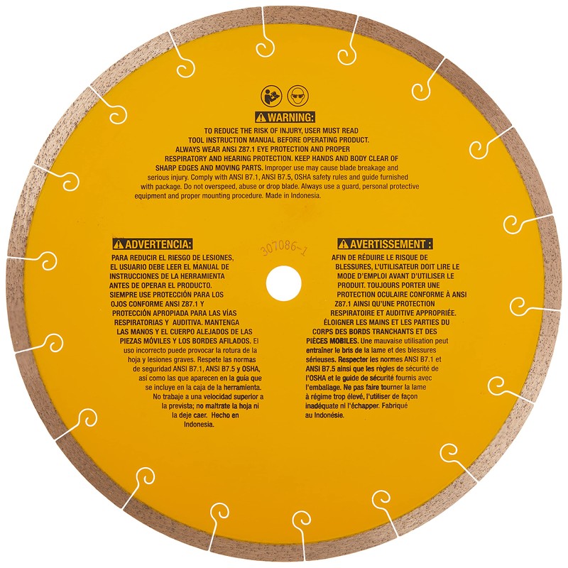 DEWALT Diamond Blade for Tile, Wet Cutting, 10-Inch x .060-Inch
