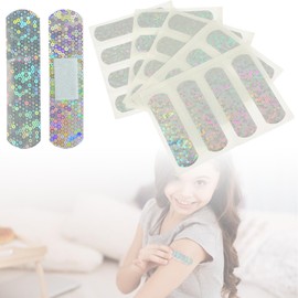 Glitter Adhesive Bandages for Kid Teens - First Aid Wound Care Bands for Boys & Girl, Sterile Individual Package, 100 Pcs