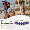 CAIDIKA Sapphire Rings for Women 925 Sterling Silver 7 Blue