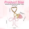 Mikovivi Cute Strawberry Keychain with Bow, Kawaii Bow Heart Key