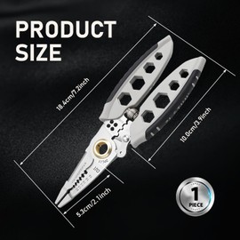 RYHHH Professional Crimping Pliers, 9 in 1 Multifunction Wire Stripper, Portable Precision Pliers with Non-Slip Handle, and Crimping Tool for Stripping, Crimping, Cutting, Pulling, Winding, Split