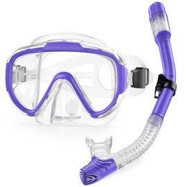 Lealinga Adult Snorkel Set, Diving Goggles, Snorkelling Set with Panoramic Wide View Diving Mask, Anti-Leak Snorkel Mask for Snorkelling, Swimming and Diving