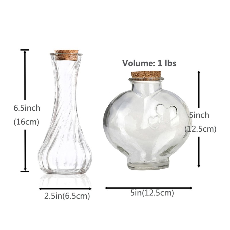 CHENGXINWENHUA Unity Sand Ceremony Set for Wedding Handmade Decorative Jars