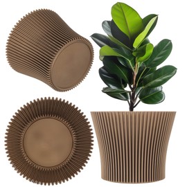 KADAX Small Plastic Flower Pot, Succulent and Herb Planter, Modern Planter for Indoor and Outdoor Use (Golden, 11.5cm)