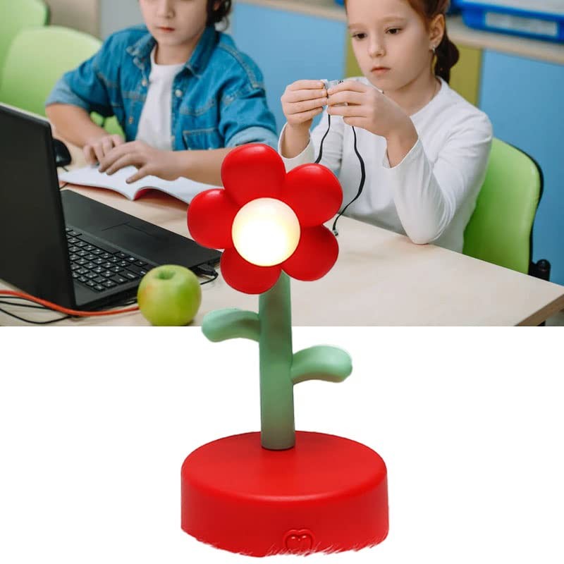 Mini LED Desk Lamp, Cute Flower Table Lamp, LED Night