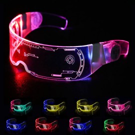 JYB Hopefuture LED Cyberpunk Luminous Glasses, Decoration Party Colourful Technology EL Cold Light Lens Glasses (Hope)