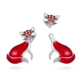 VONALA Animal Stud Earrings 925 Sterling Silver Dangle Drop Cute Animal Earrings Cute Jewellery Gift for Women, Sterling Silver, Created Cubic Zirconia