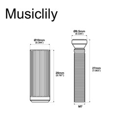 Musiclily Pro 10mm Bushing M7 Metric Post Studs for Electric Guitar Tremolo Bridge, Black (Set of 2)