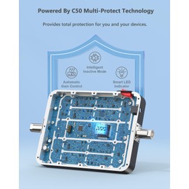 Cell Phone Signal Booster for Car, Truck and SUV | Boosts Signal for All U.S. Carriers on Band 2, 4, 5, 12, 13 and 17 | Supports Multiple Users and Devices | Easy to Setup | FCC Approved