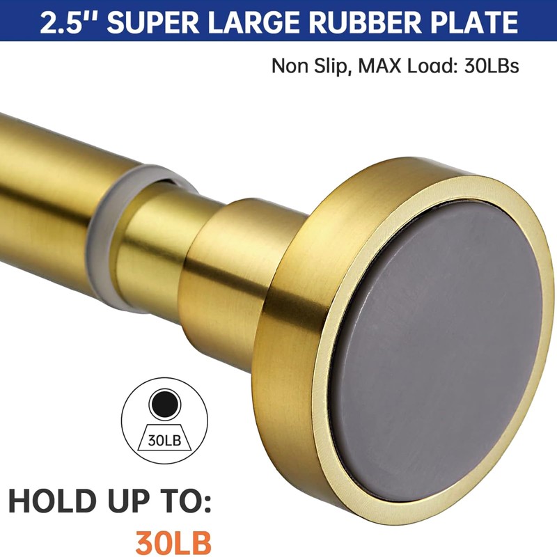 EBOATOP Gold Shower Curtain Rod - Never Rust No Drill