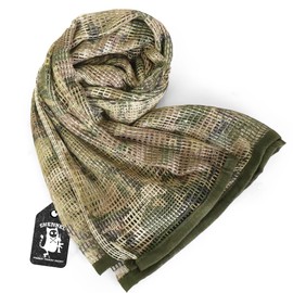 SHENKEL Sniper Veil, Mesh Scarf, 67.9 x 33.5 inches (170 x 85 cm), Camouflage, Multicam, Disguise, Net, Survival Game, multicam