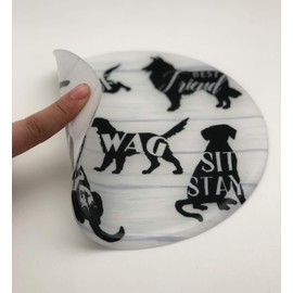 Andreas Silicone TR-GGGD Good Dogs Non-Slip 8" Trivet/Pot Holder/Hot Pad, 100% Cotton, Dishwasher Safe, Hot Dishes, Protect Hair Iron, Safe up to 600°F