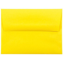 JAM PAPER A2 Colored Invitation Envelopes - 4 3/8 x 5 3/4 - Yellow Recycled - 50/Pack