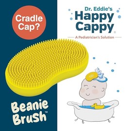 Happy Cappy Beanie Brush - Cradle Cap Brush for Babies, Dry Skin Care, Gentle Exfoliating Baby Scalp Scrubber for Bathing, Helps Dandruff and Flakes, 