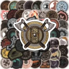 Viking Totem Stickers 100pcs,Aesthetic Decoration Water Bottles Vinyl Stickers for Scrapbook,Laptop,Kid,Teen,Girl