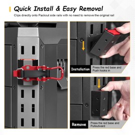 2 Pack Long Handle Tool Holder Compatible with ToughBuilt StackTech Tool Box, Quick-Release Clamp Mount for Axe, Shovel, Extension Pole & Conduit Bender