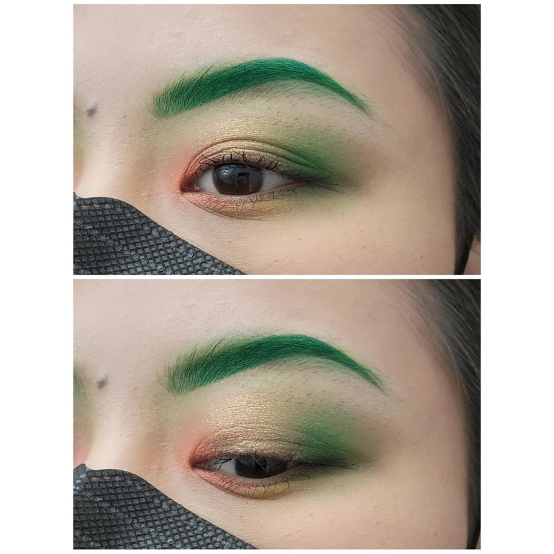 Green Eyebrow Gel, Brow Pomade, Brow Dye with Brush, Christmas
