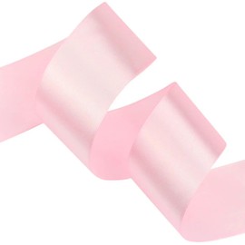 10 Metres Rolls Double Sided Satin Ribbon Reels in Range of Widths & Colours (Baby Pink, 38mm x 10 Metres)
