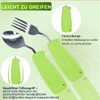 Ehucon Adaptive Weighted Silver Tableware Angle Spoon and Fork Set