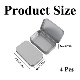 mkemka 4 PCS Small Storage Box Tins with Lids Portable Storage Box Tins Container Metal Tin Box Storage Containers for Key Candies Earring Jewelry