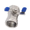 1in Full Port Ball Valve Stainless Steel Butterfly Shape Double