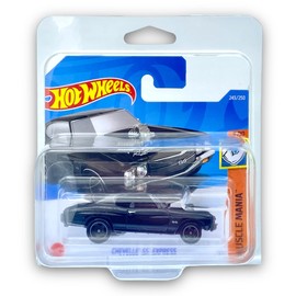 Hot Wheels Chevelle SS Express (Black) 8/10 Muscle Mania 2022-243/250 (Short Card) - COMES IN A KLAS CAR KEEPER PROTECTIVE COLLECTORS CASE - HCV18