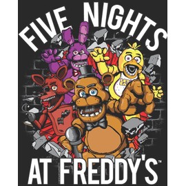 Five Night at Freddy's Breaking Walls Boy's Black T-Shirt-XS